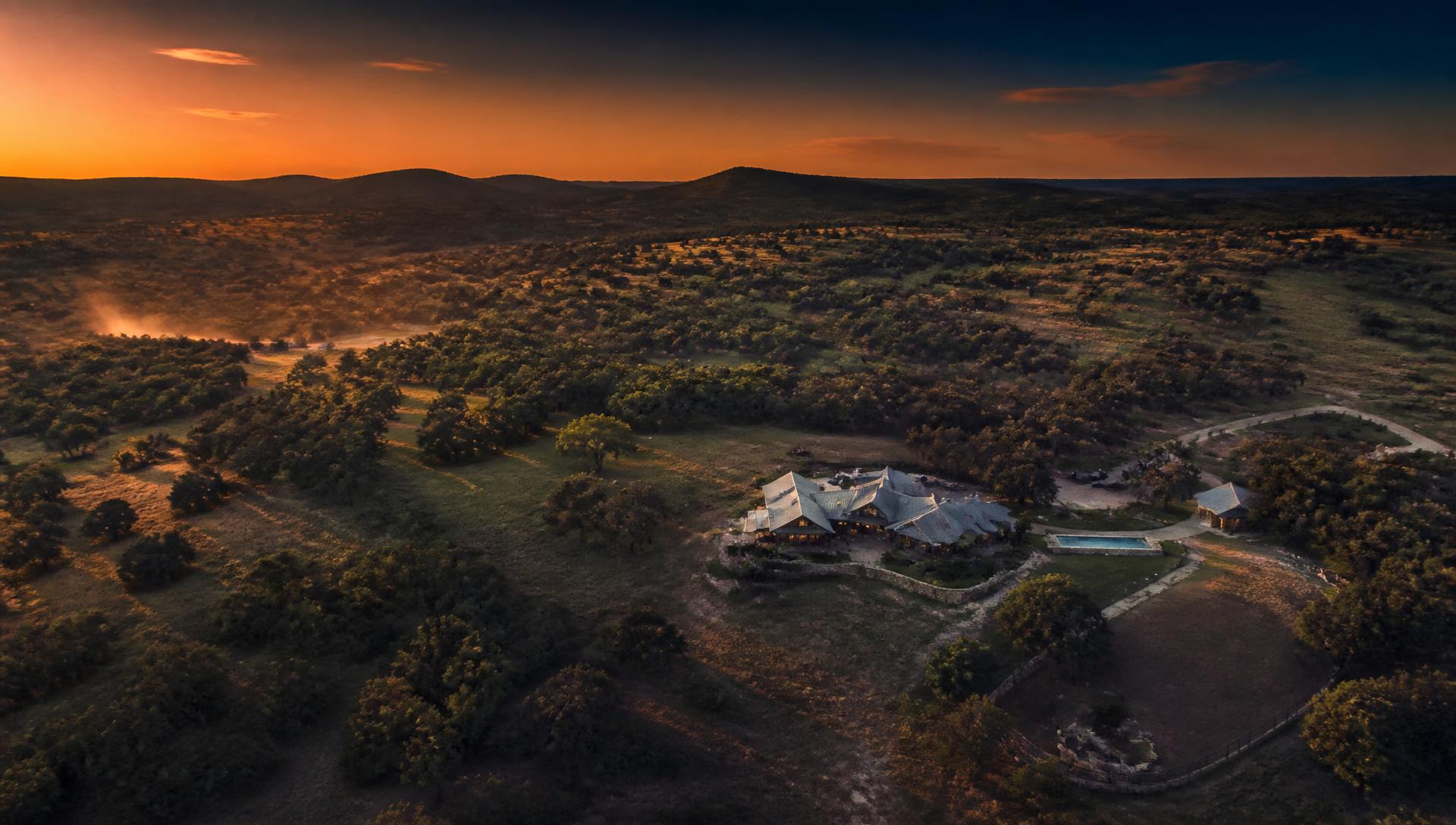 Aerial view of Extreme Exotics ranch